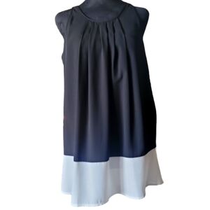 NWT Sleeveless Colorblock Top or Dress Black w/ white bottom